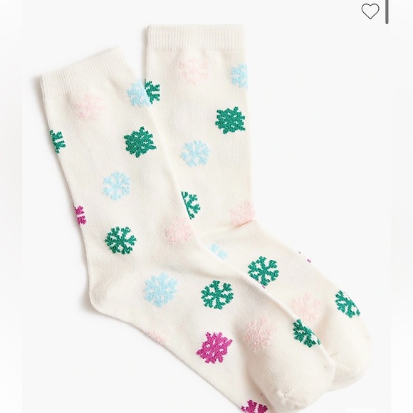 J Crew NWT Multicolored Snowflake Trouser Socks OS - Picture 2 of 6